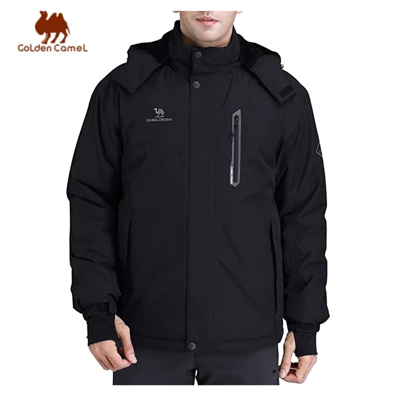Golden Camel Men's Winter Jackets 2022 Warm Waterproof Detachable Heated Down Jacket for Men Windproof Fleece Lined Snow Coats