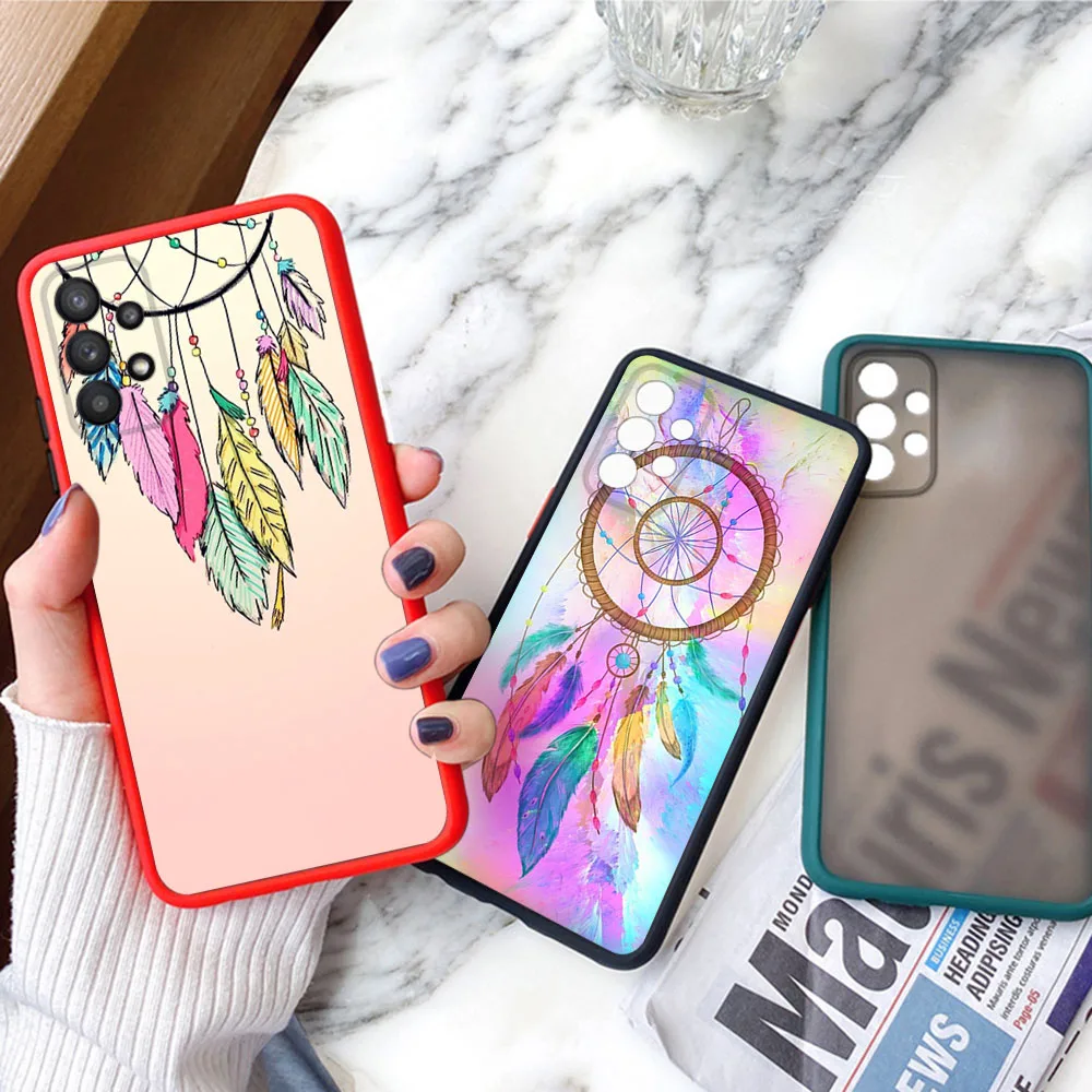 Чехол для телефона Samsung S21 Plus S24 S23 S22 S20 Ultra A53 A54 A71 A72 A73 A34 A51 Ловец снов цветной