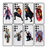 marvel hero in painting for samsung galaxy s22 s21 s20 ultra plus pro s10 s9 s8 s7 4g 5g soft tpu black phone case fundas cover