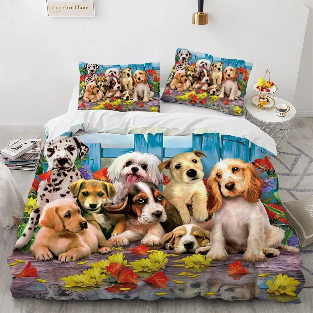 Водолазный пододеяльник для собак King Queen Size 3D Lovely Running Pet Puppy