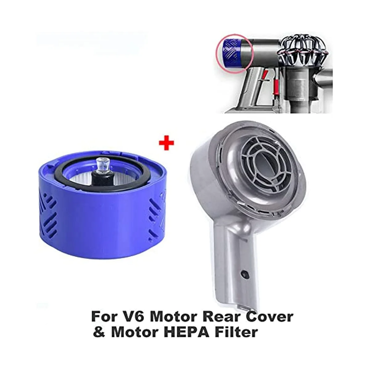 Задняя крышка двигателя и Сменный фильтр для пылесоса V6 DC58 DC59 DC61 DC62 DC74