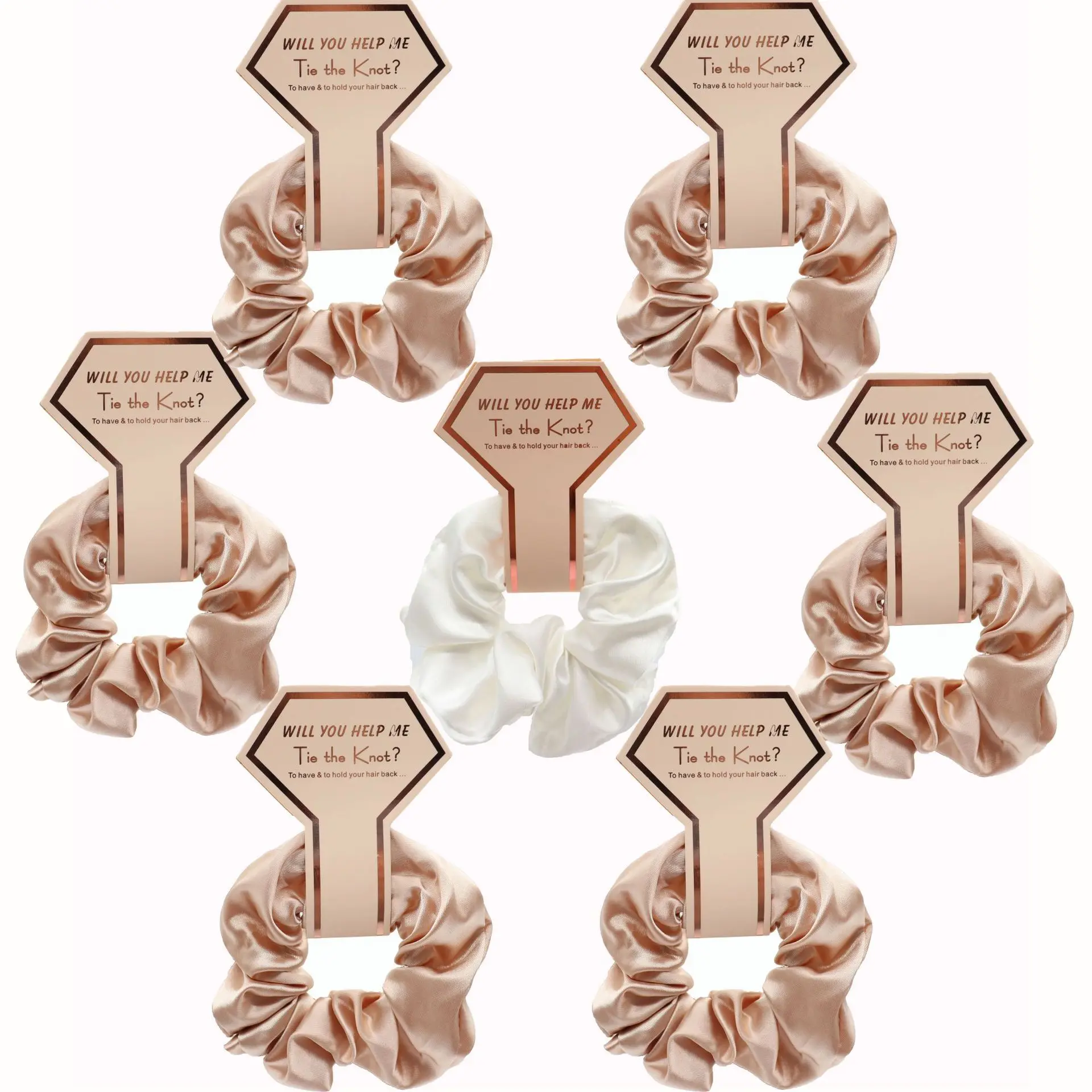 

Bachelorette Party Bridesmaid Proposal Gifts Satin Hair Accessories Scrunchies Wedding Hair Ties Bridal Shower Favor