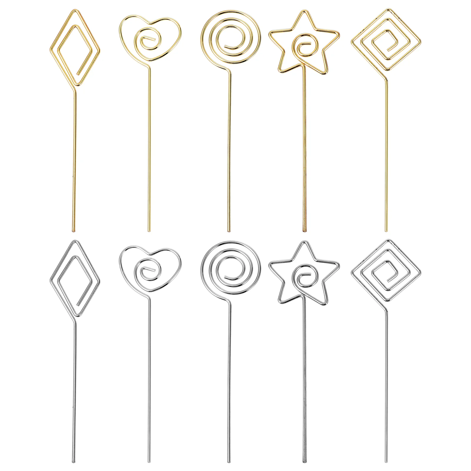 

10pcs Exquisite Alloy Note Holding Clip Delicate Sturdy Memo Holder for Office Restaurant
