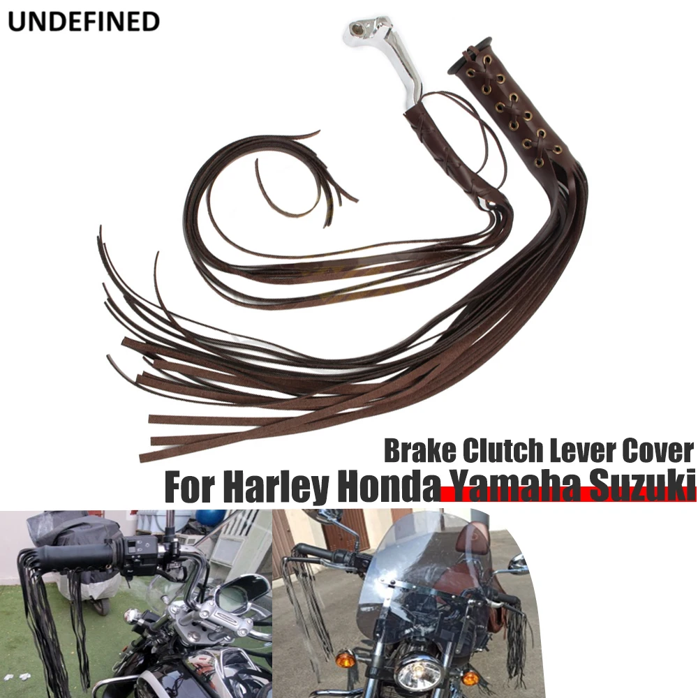 

22/25mm Motorcycle Hand Grips Leather Fringe Brake Lever Cover For Harley Indian Chief Classic Cruiser Chopper Cafe Racer Custom