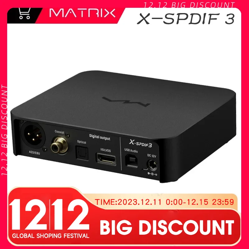 

Matrix X-SPDIF 3 USB Digital Audio Interface IIS-LVDS/Coaxial/Optical/AES/EUB 768kHz/32Bit DSD512 X-SPDIF3 USB Interface