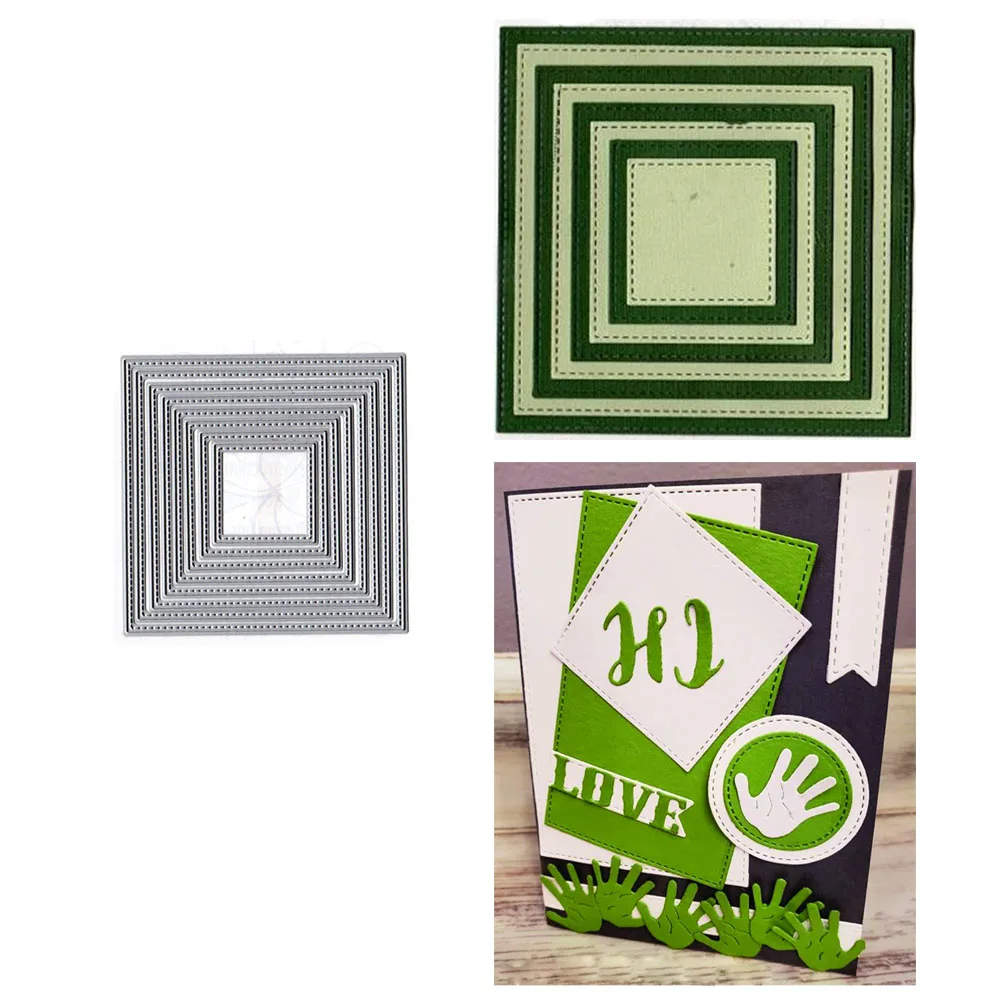 

Rectangle Border Metal Cutting Dies Stencils Die Cut for DIY Scrapbooking Album Paper Card Embossing New 2022