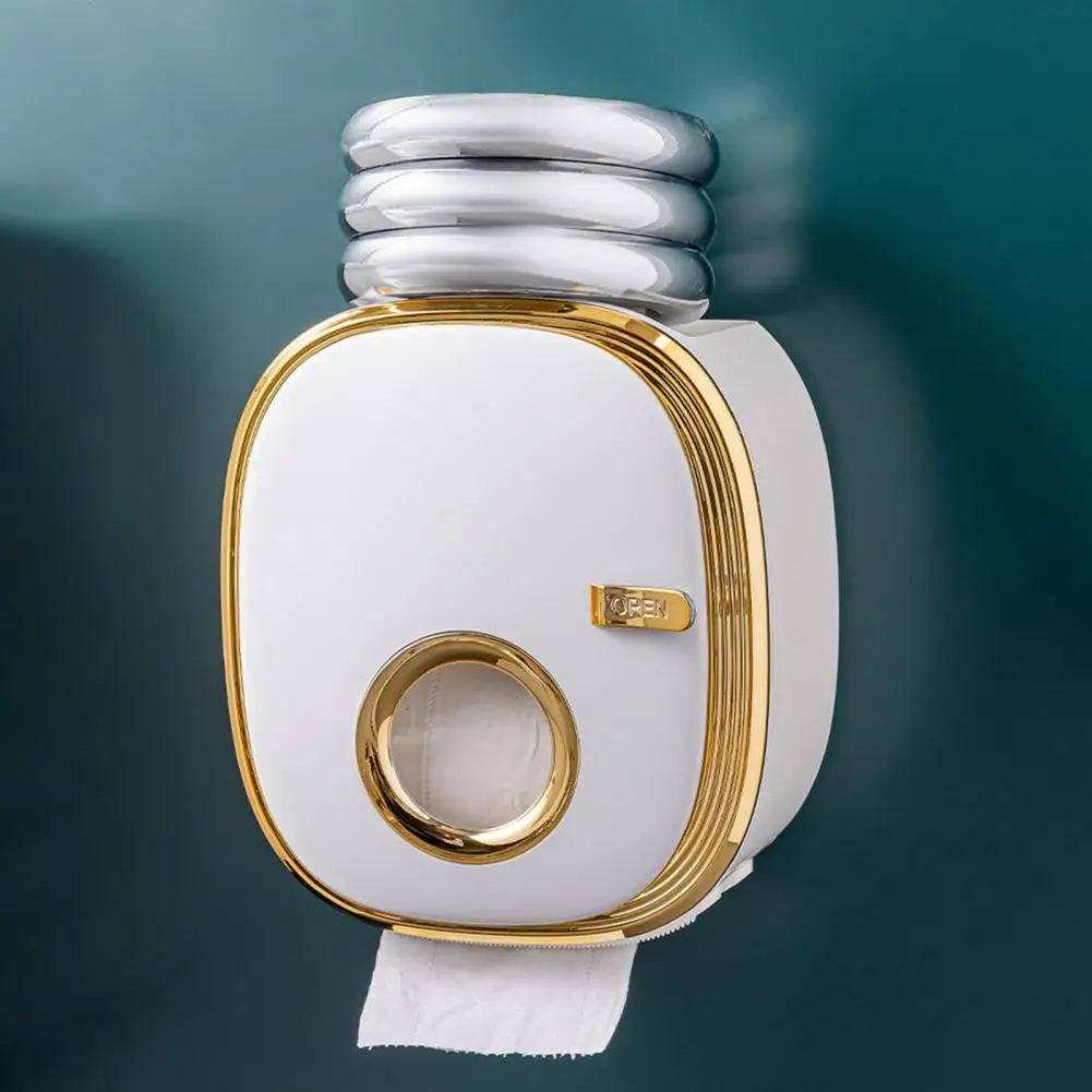 

Tissue Holder Box Practical Detachable Rod Wall Mounted Household Supplies Toilet Paper Box Tissue Container