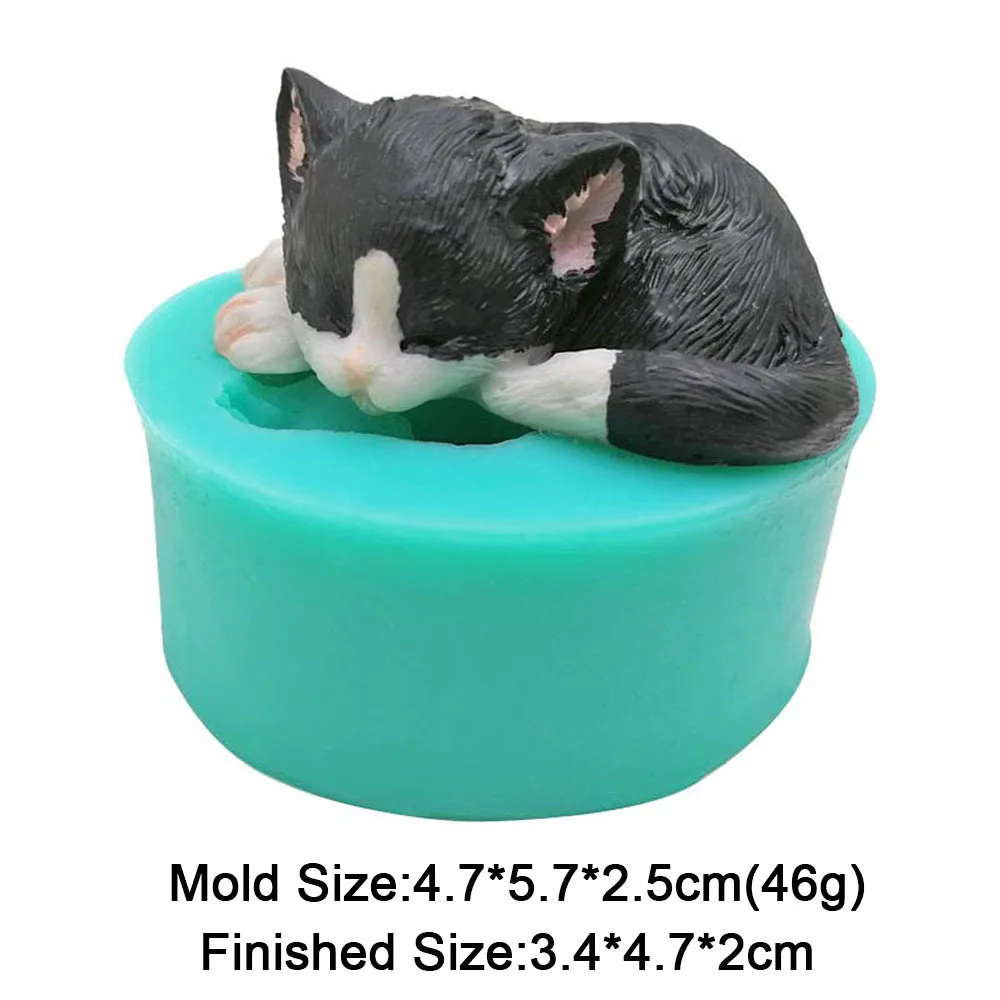 

3D силиконовые формы для помадки с котятами, милая форма для шоколада и сахара с котом для украшения кексов, инструменты для выпечки животных, кухня