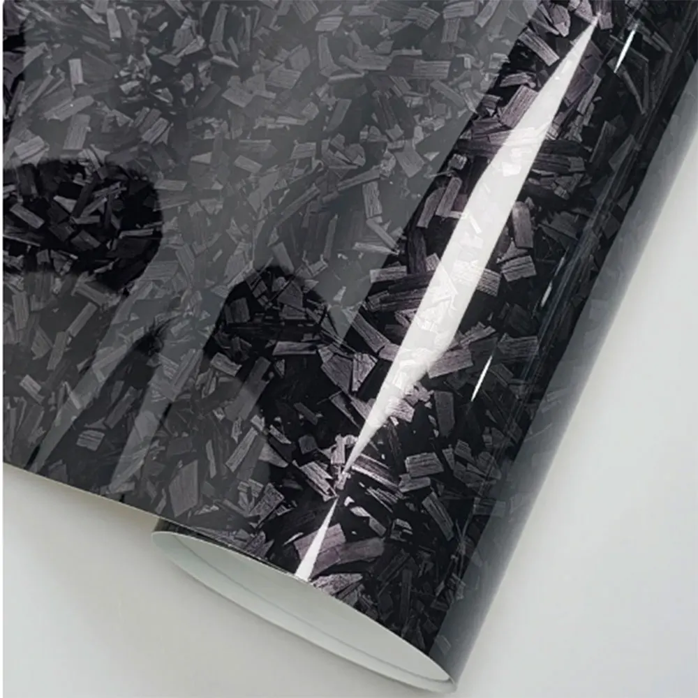 Глянцевая черная красная матовая кованая углеродная ткань Виниловая пленка для