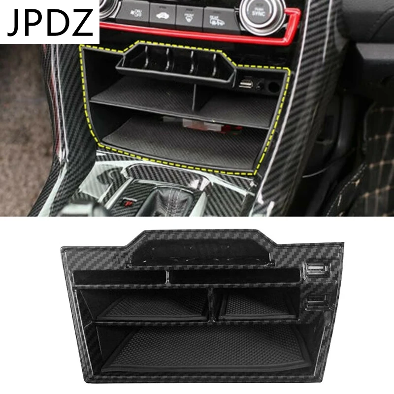 

Console Central Multifunction Storage Box Fit for Honda Civic 2016-19 with Dual USB