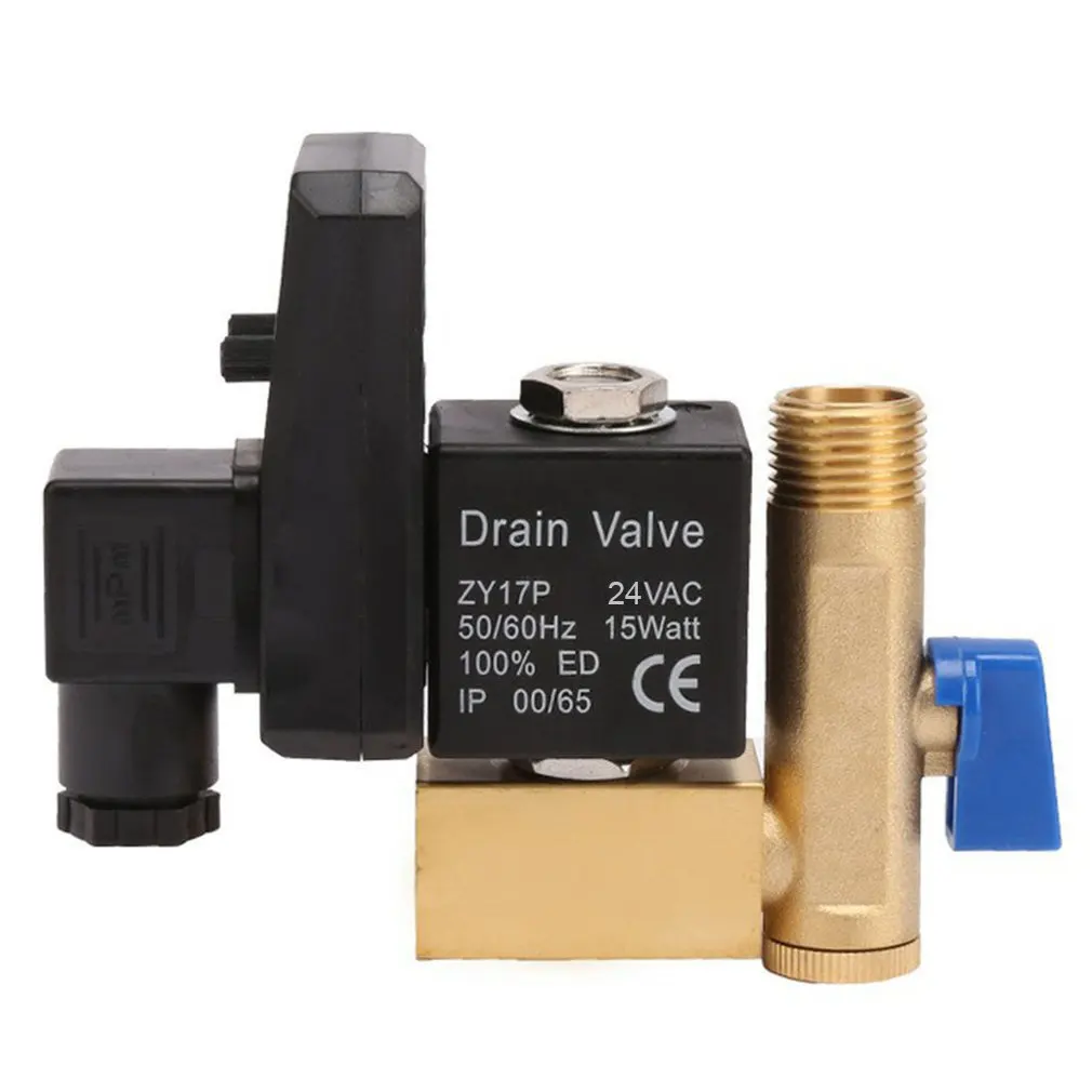 

Водяной клапан 1/2 дюйма DN15, электрический таймер, Автоматический водяной клапан, электронный дренажный электромагнитный клапан для воздушн...