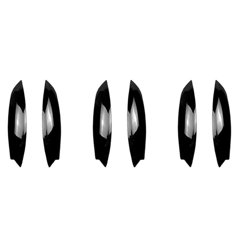 

6X Bright Black Headlights Eyebrows Eyelids Cover Eyelash Head Light Lamp Stickers For Golf 5 R32 MK5 2005 2006 2007