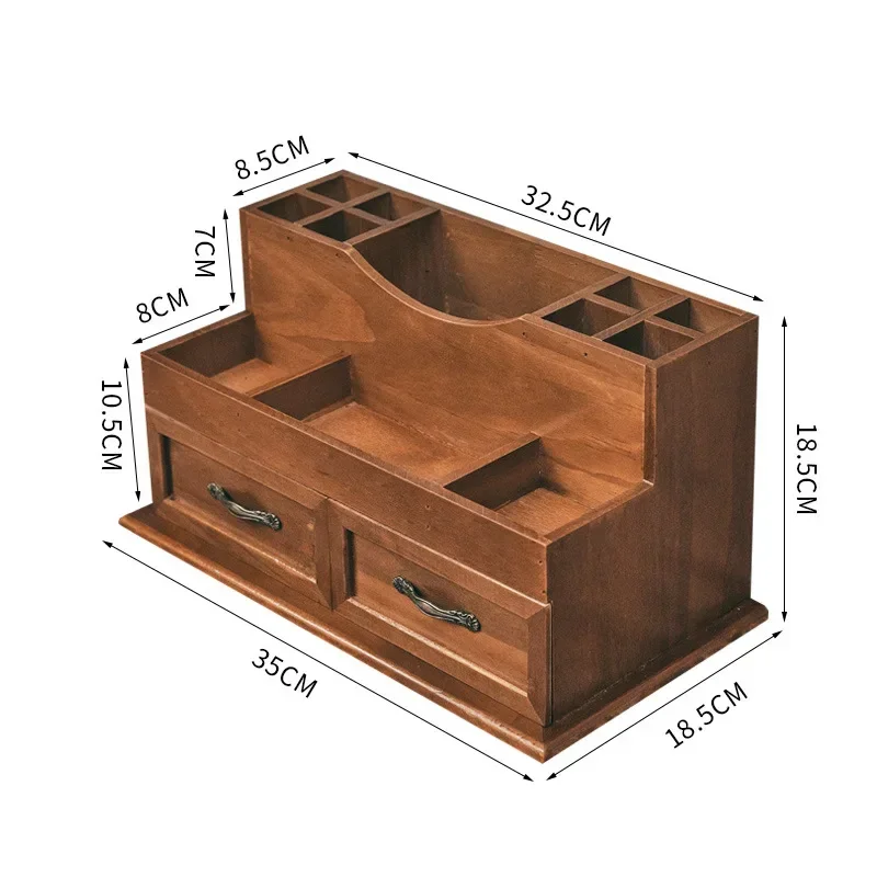 

Деревянный настольный органайзер для канцелярии и косметики