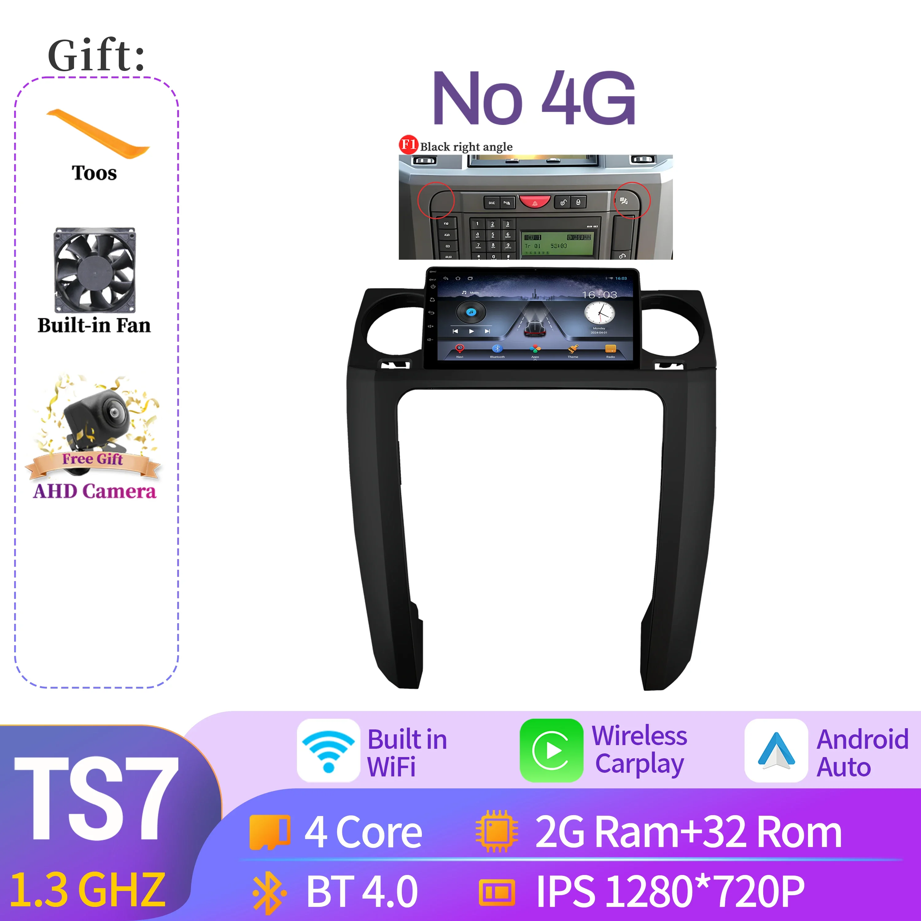 

Android 14 для Land Rover Discovery 3 2004-2009, автомобильное радио, мультимедийное беспроводное BT Carplay, навигация, 4G, GPS, стерео, 2K, QLED экран