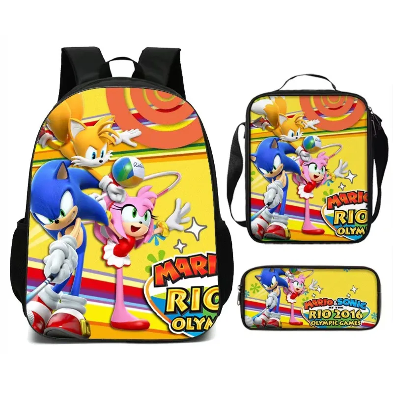 

Sonic The Hedgehog Cartoon School Bag Knuckles Tails Shadow Amy Rose High-value Fashion Student Large-capacity Printed Backpack