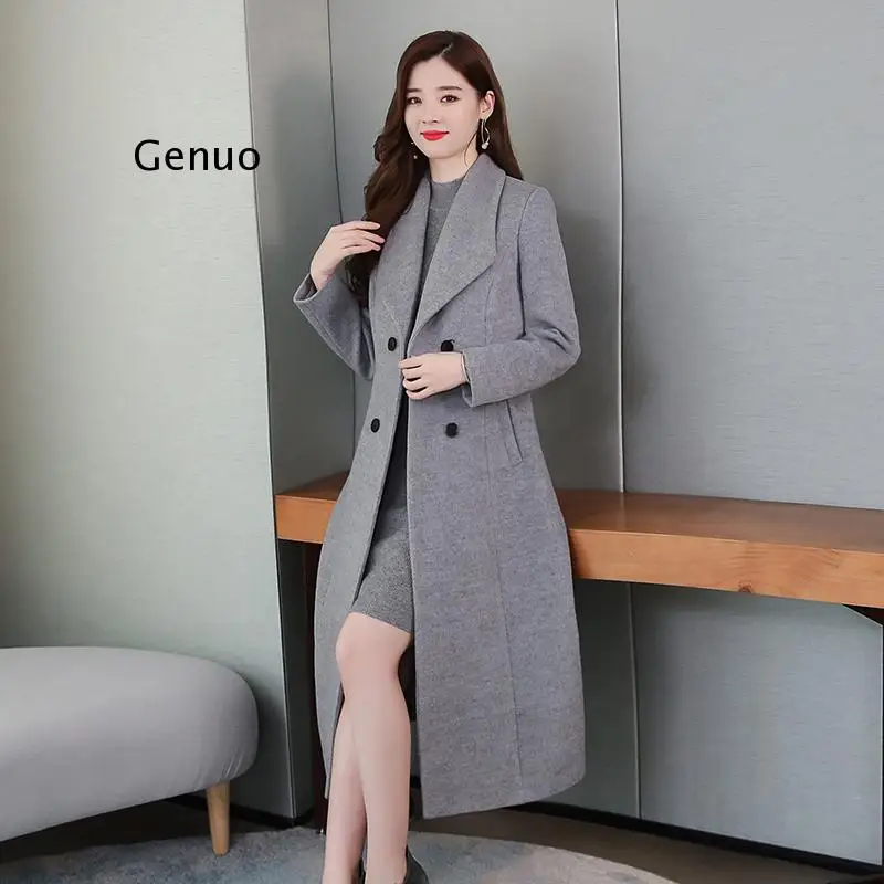 Высококачественное зимнее кашемировое длинное пальто в винтажном стиле осень 2022
