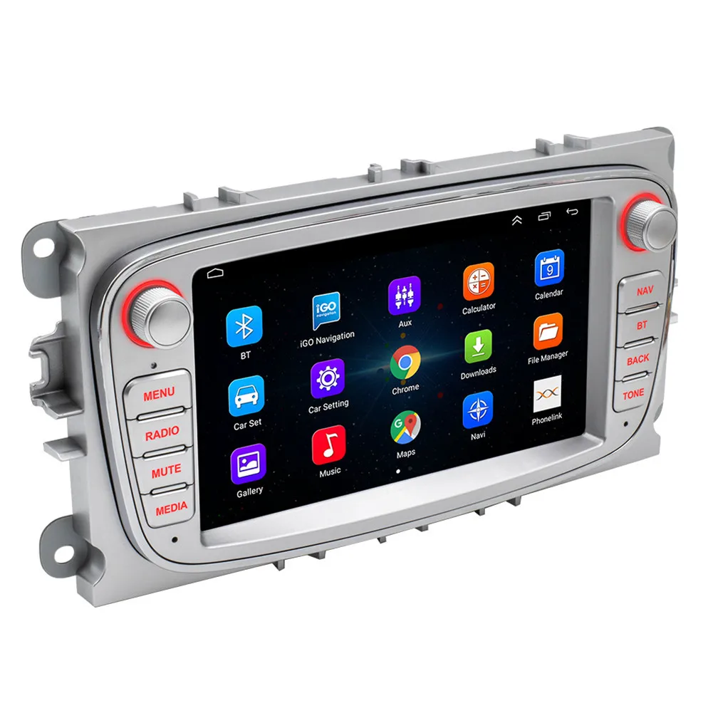 

7inch Car Radio Androd 10 GPS Navi MP5 USB WIFI BT For Ford Focus Original Car Steering Wheel Learning Video Input App Install