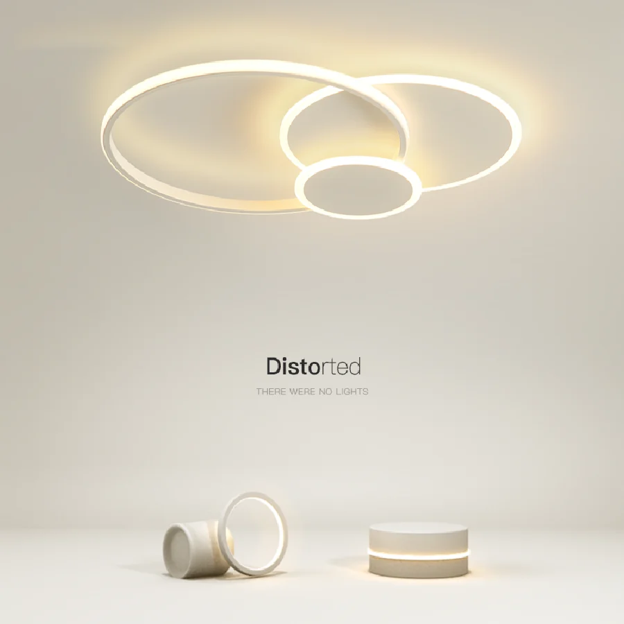 

Modern ceiling lamp living room home decoration Nordic light luxury ring minimalist ceiling chandelier bedroom led lamps