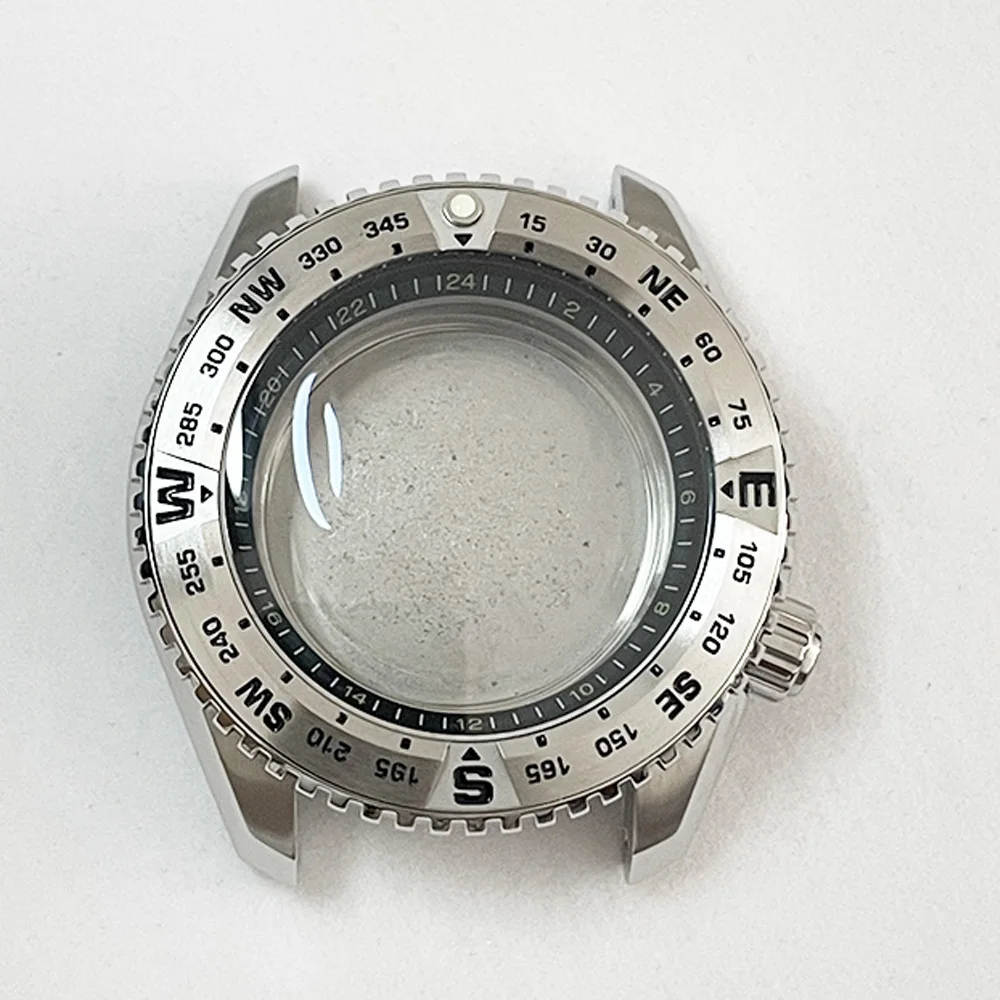 Solid 43.77mm Stainless Steel Watch Case Sapphire Crystal 200m Water Resistant Suitable For NH35/36 Automatic Movement