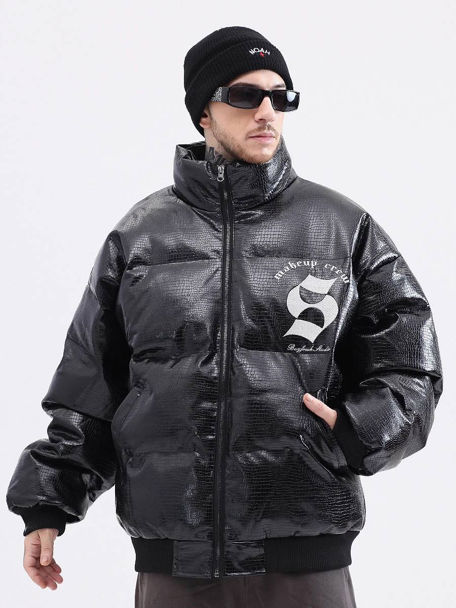 Letter Embroidery Parka Jacket Men Streetwear Hip Hop Cotton Padded Thick Warm Puffer Parka Coats 2022 Harajuku dropshipping