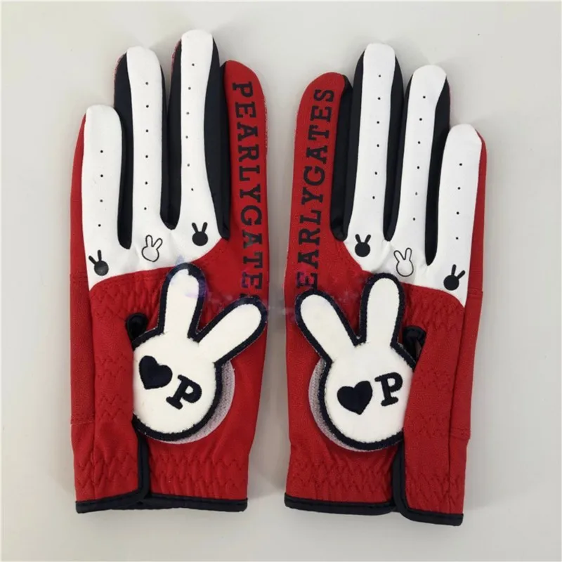 Golf Women's Gloves Rabbit Cartoon Gloves Microfiber PU Material Hand Gloves