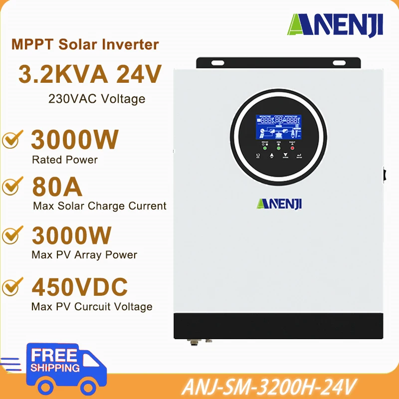 

3000 кВА 220 Вт Солнечный Инвертор 24 В в инвертор немодулированного синусоидального сигнала автономный встроенный контроллер заряда солнечной энергии 80 А MPPT с поддержкой Wi-Fi