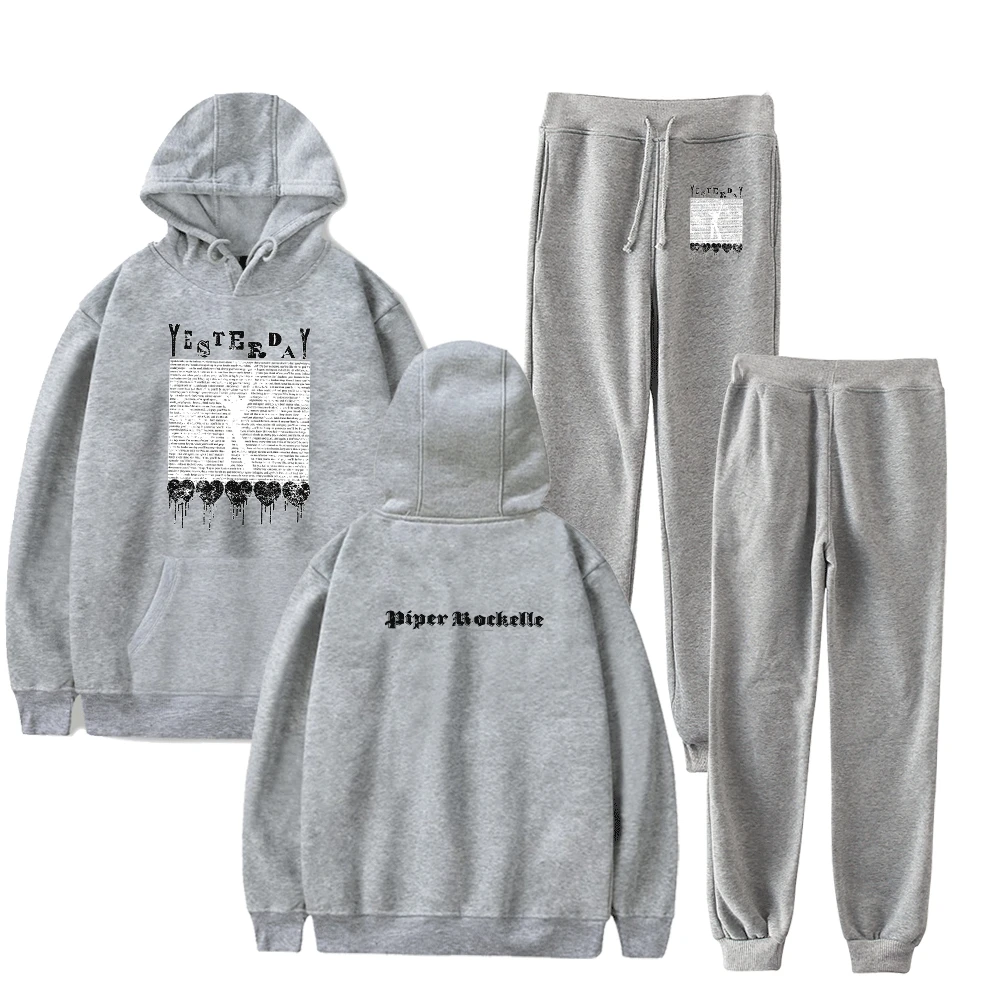 

Piper Rockelle Products Hoodies Set Autumn Winter Men/Womens Hooded And Pants Streetwear Casual Pullovers Sweat Pants