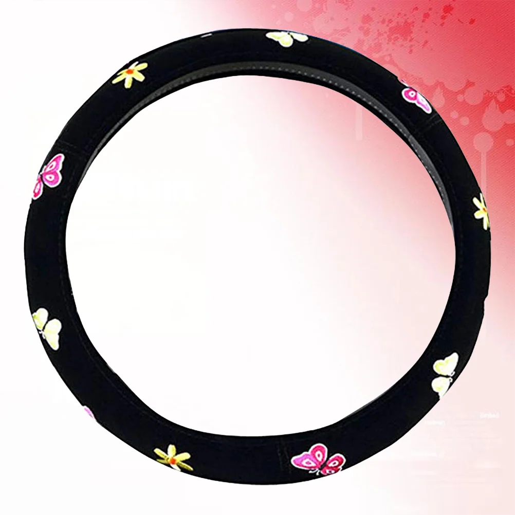 

1PC Fashion Practical Stylish Embroidery Steering Wheel Cover Car Decoration