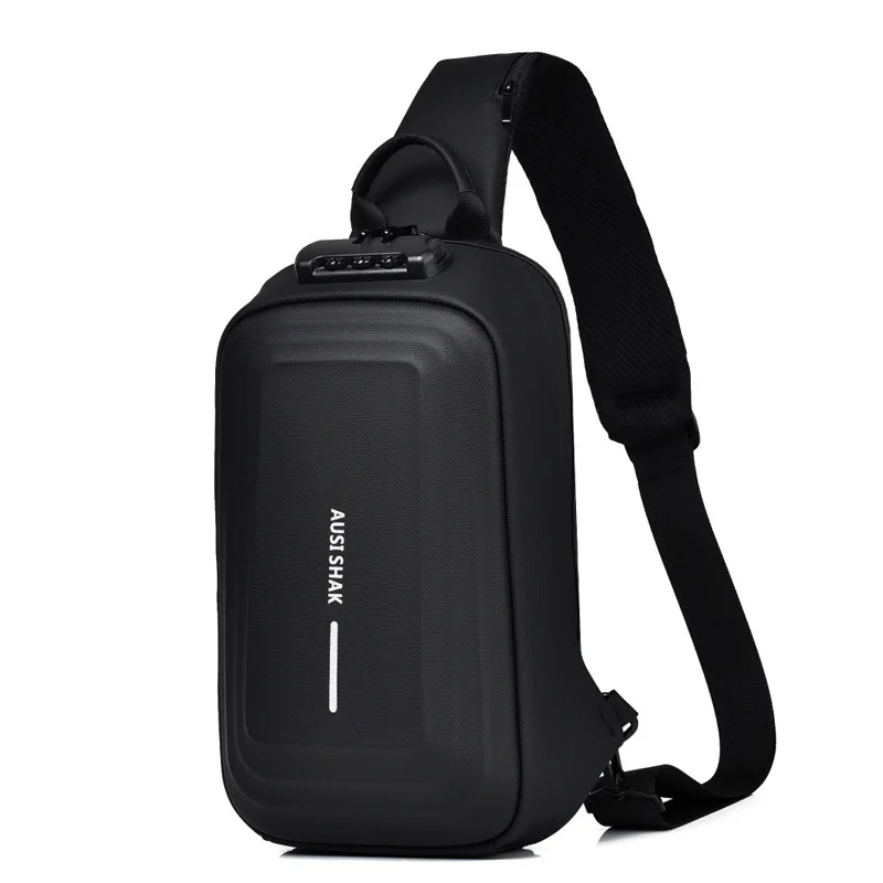 New Business Casual Men's Bag Hard Shell Motorcycle Men's Chest Bag Fashion Trend Skew Straddle Bag Men's One Shoulder Chest Bag