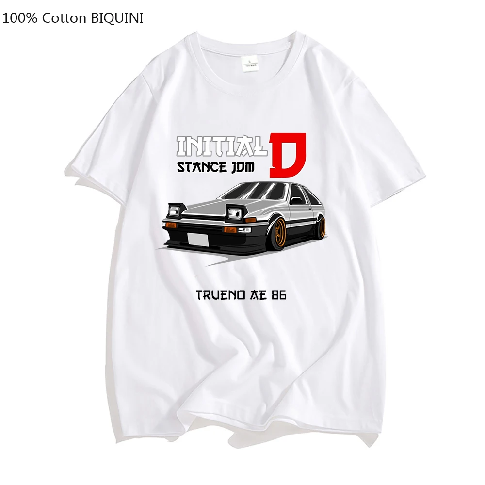 Initial D Trueno Ae86 Летняя Повседневная Мужская Футболка С Дрифтовым Принтом Хлопковые