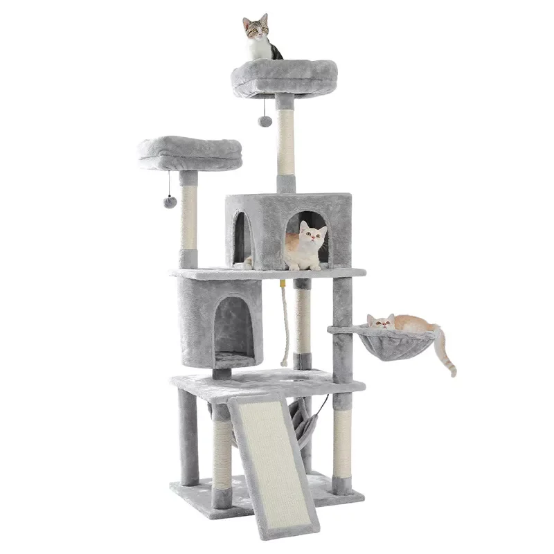 

2022New Large Sturdy Cat Tree with Multi-Level Cat Condos with Sisal Poles Hammock Cat Toys Climbing Tree House Furniture for Ca