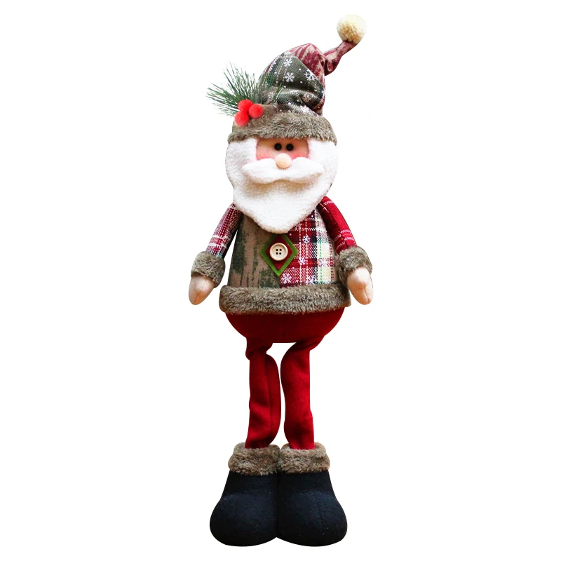 Christmas Santa Snowman-Reindeer Decoration 2024 Leg Table Mantel Plush Dolls Gifts For Kids Baby