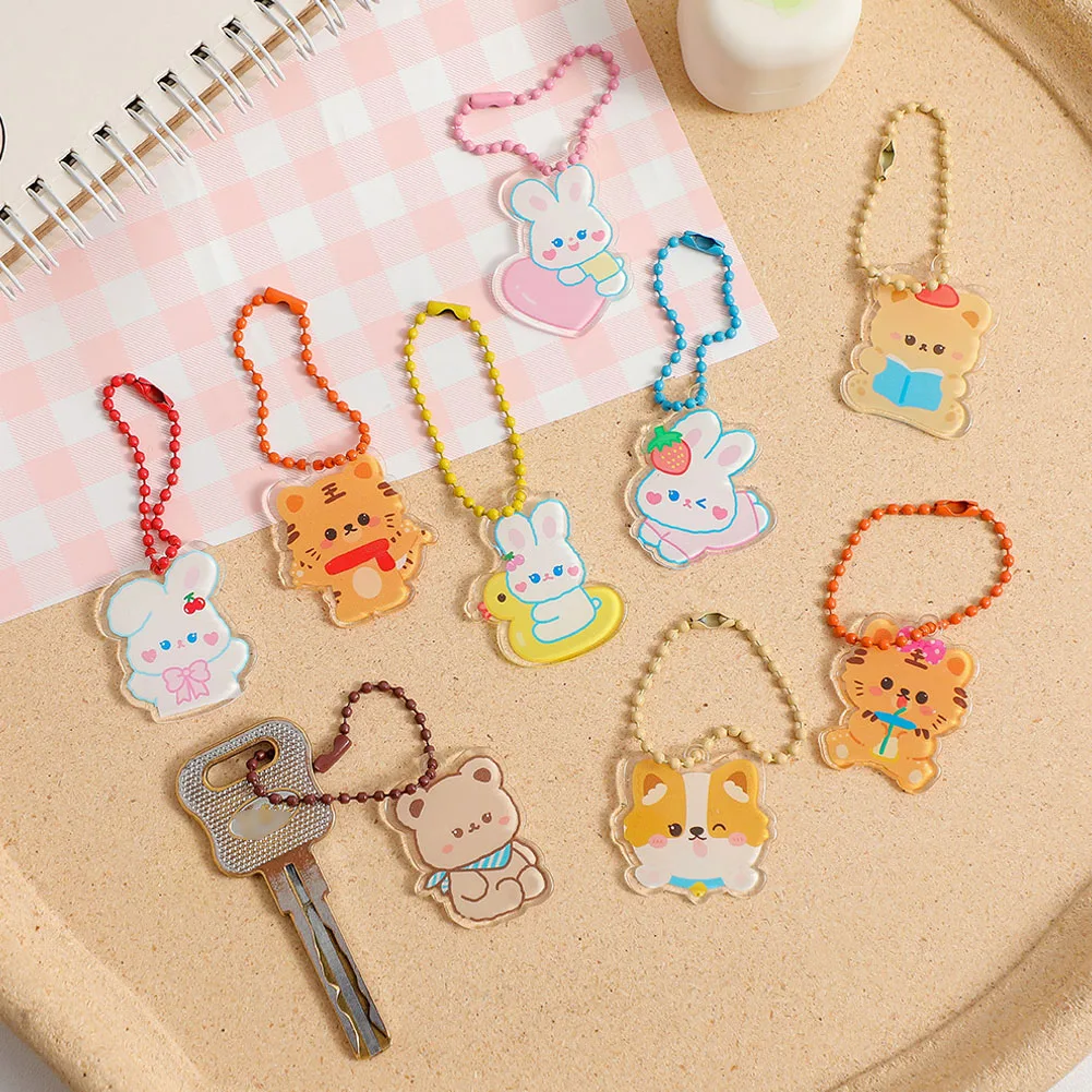 

New Trendy Cute Cartoon Tiger Bear Bag Ornaments Keychain Creative Keyring Charms Women Car Key Pendant Accessories Jewelry