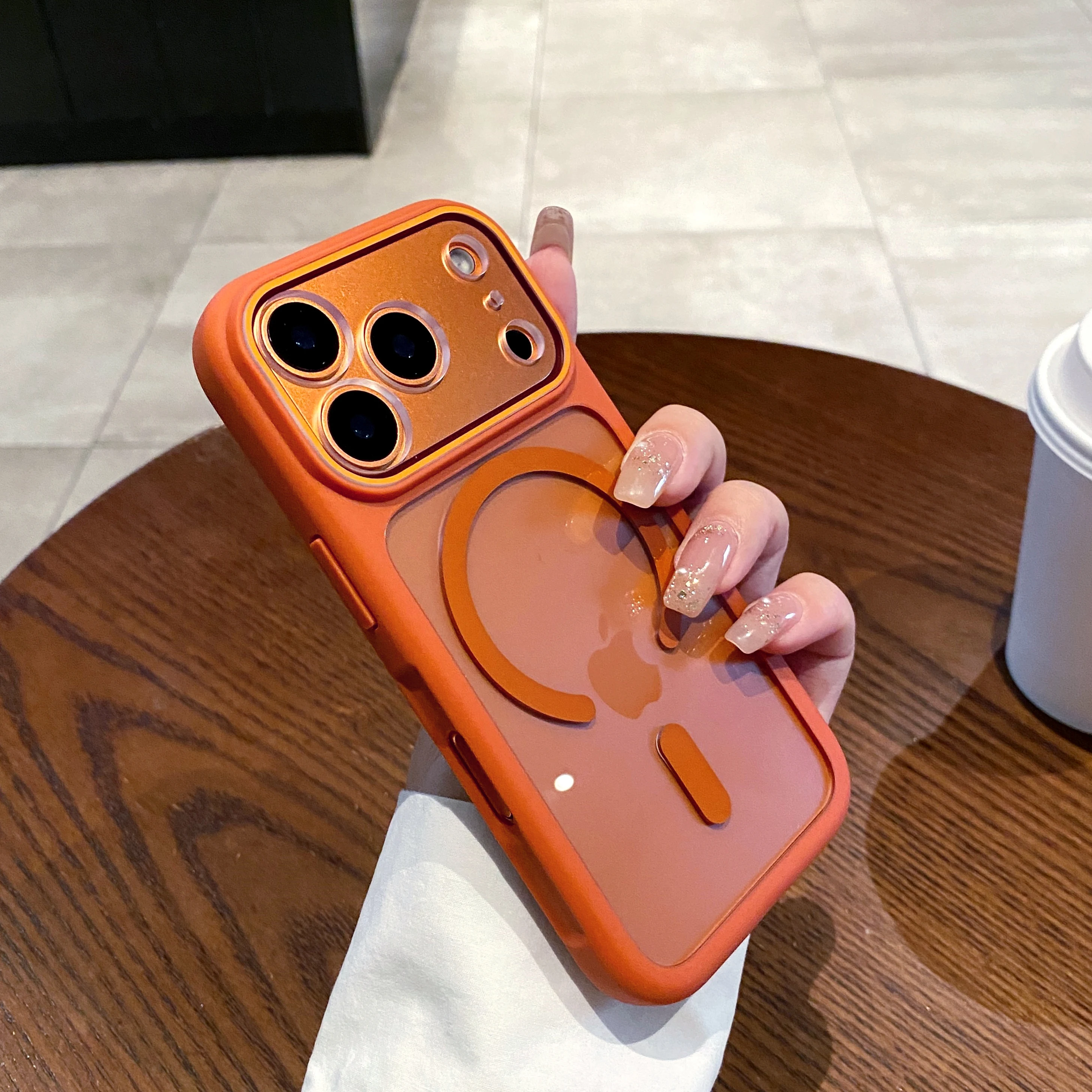 Фото Оригинальный прозрачный чехол для телефона MagSafe для iPhone 17 Pro Max, защита магнитных линз, противоударная силиконовая рамка, прозрачная крышка №3