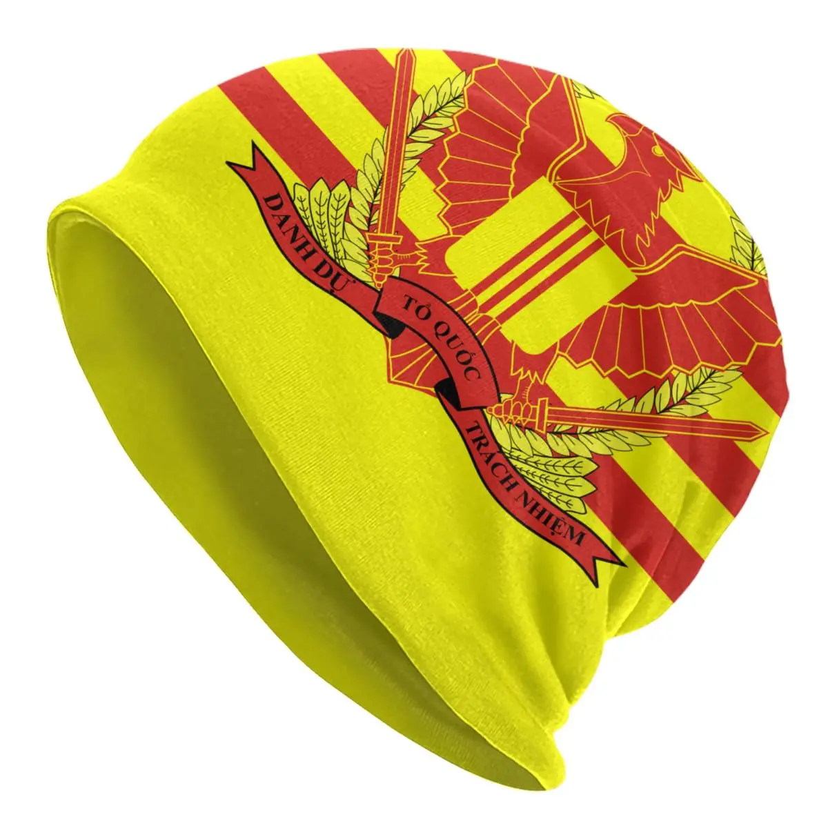 

War Flag Of South Vietnam Men's Beanies for Women Outdoor Bonnet Hats Unisex Knitted Hat Hip Hop Cap