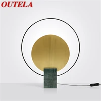 outela postmodern table lamp creative design marble desk light led for home decorative living room bedroom