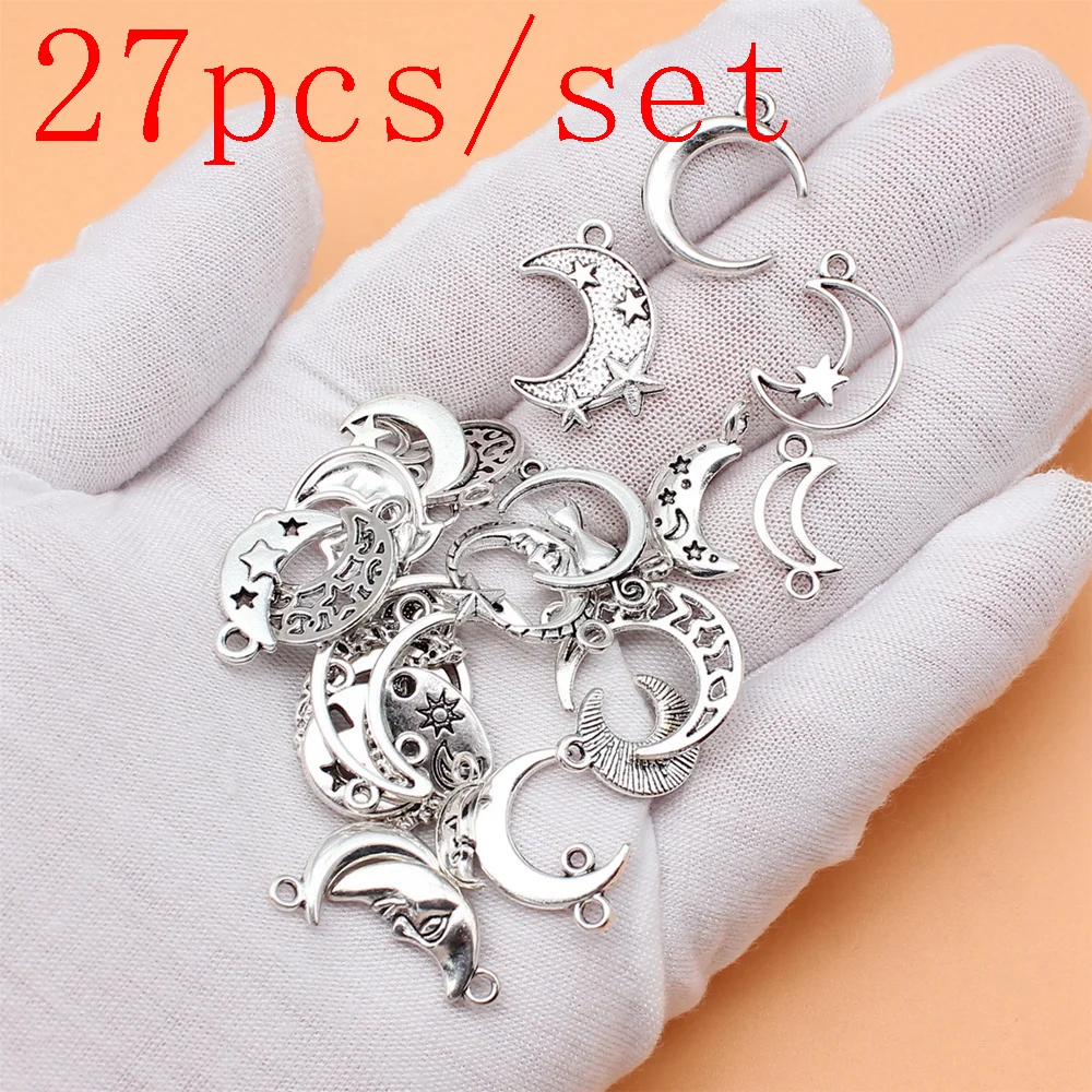 

Wholesale Jewelry Pendants Accessories For Jewelry Moon Charms 27pcs/set