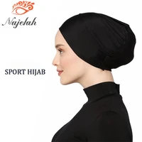 islamic black sport modal hijab undercap abaya hijabs for woman muslim abayas jersey turbans turban instant head wrap women cap