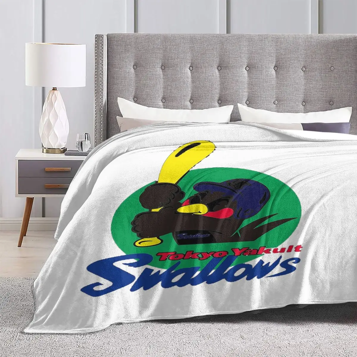 Фото Одеяла Tokyo Yakult Swallows, фланелевое одеяло для дивана, портативное одеяло для дивана, постельные принадлежности, уличные пледы, покрывало, одеяло №2