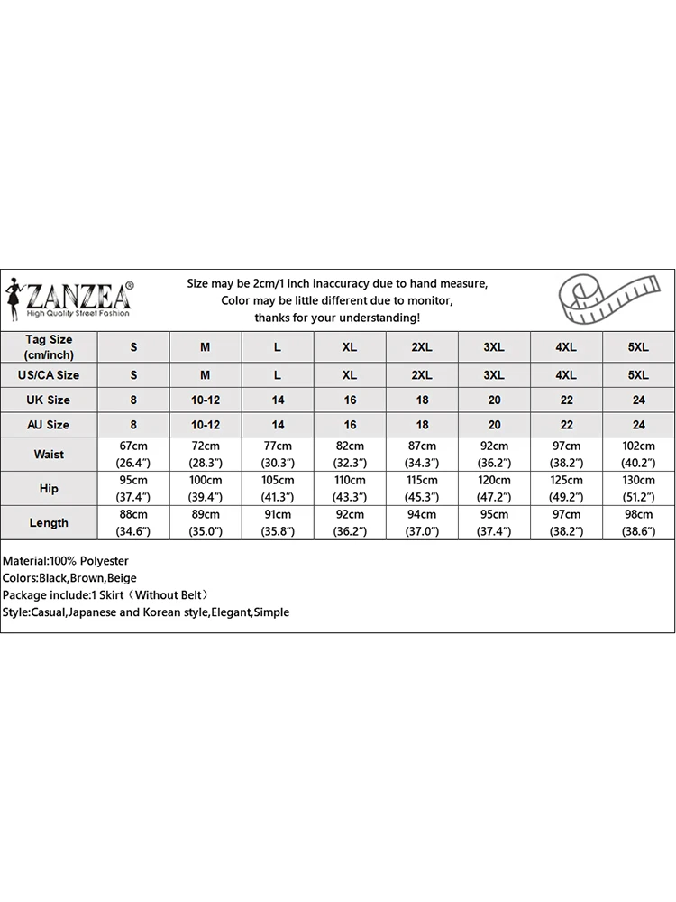 Винтажная плиссированная юбка ZANZEA с карманами и завышенной талией модная