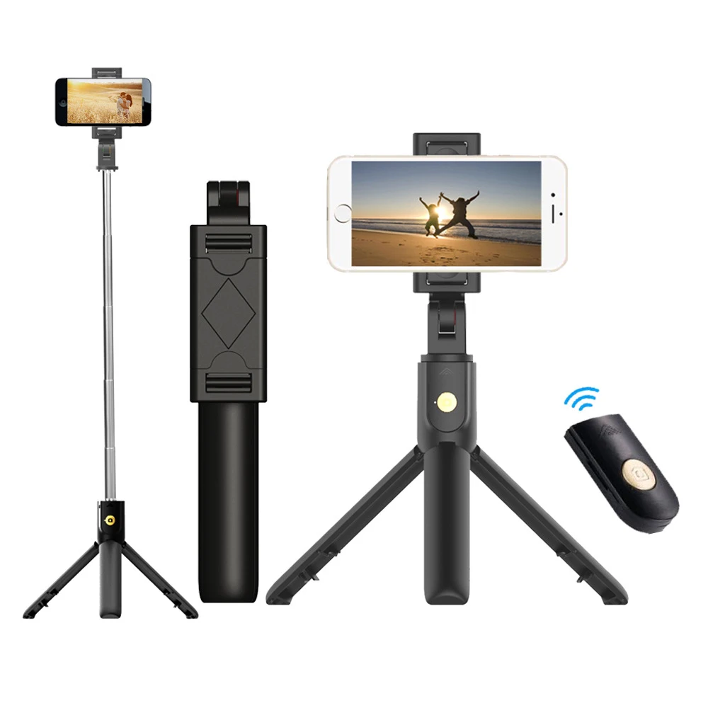3 in 1 wireless bluetooth phone hold mini selfie tripod with remote control for iphone x 8 7 6s plus portable monopod free global shipping