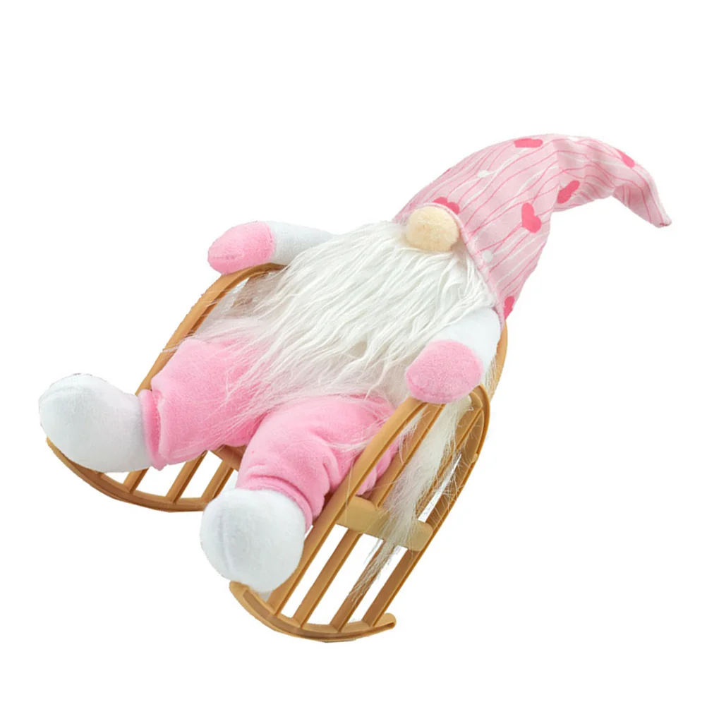 Декор стола Карликовое кресло-качалка Гном Плюшевый с украшением Сидящий на День