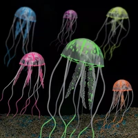 glowing artificial vivid jellyfish silicone simulated jellyfish fish tank decoration aquarium decor ornament 1pc