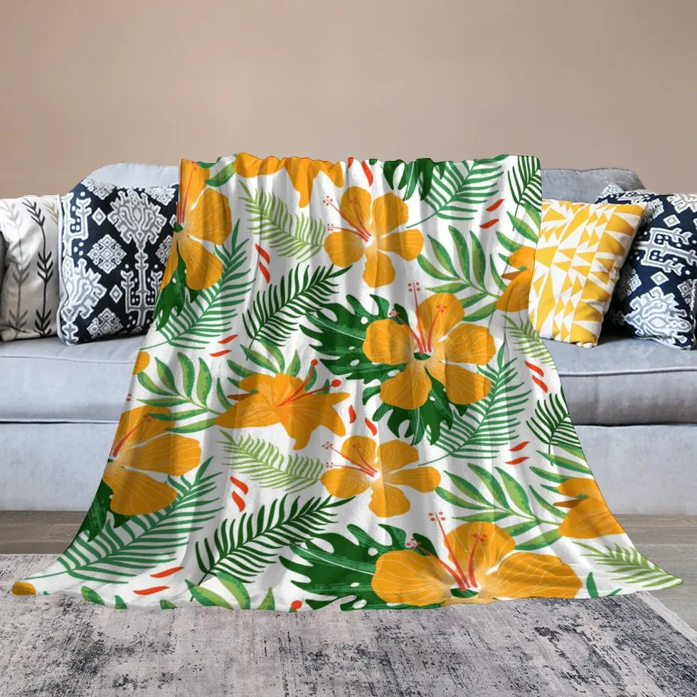 

Travel Blanket Throw Smooth Soft Warm Thin Blanket Adult Women Boy Girl Kids Summern Pattern Flower