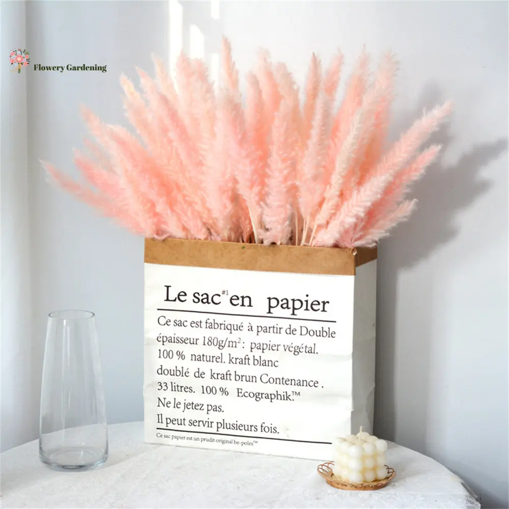 

15Pcs Pampas Grass Natural Dried Flowers Bouquet Wedding Party Decoration Preserved Reed Dry Phragmites Flower Boho Home Decor