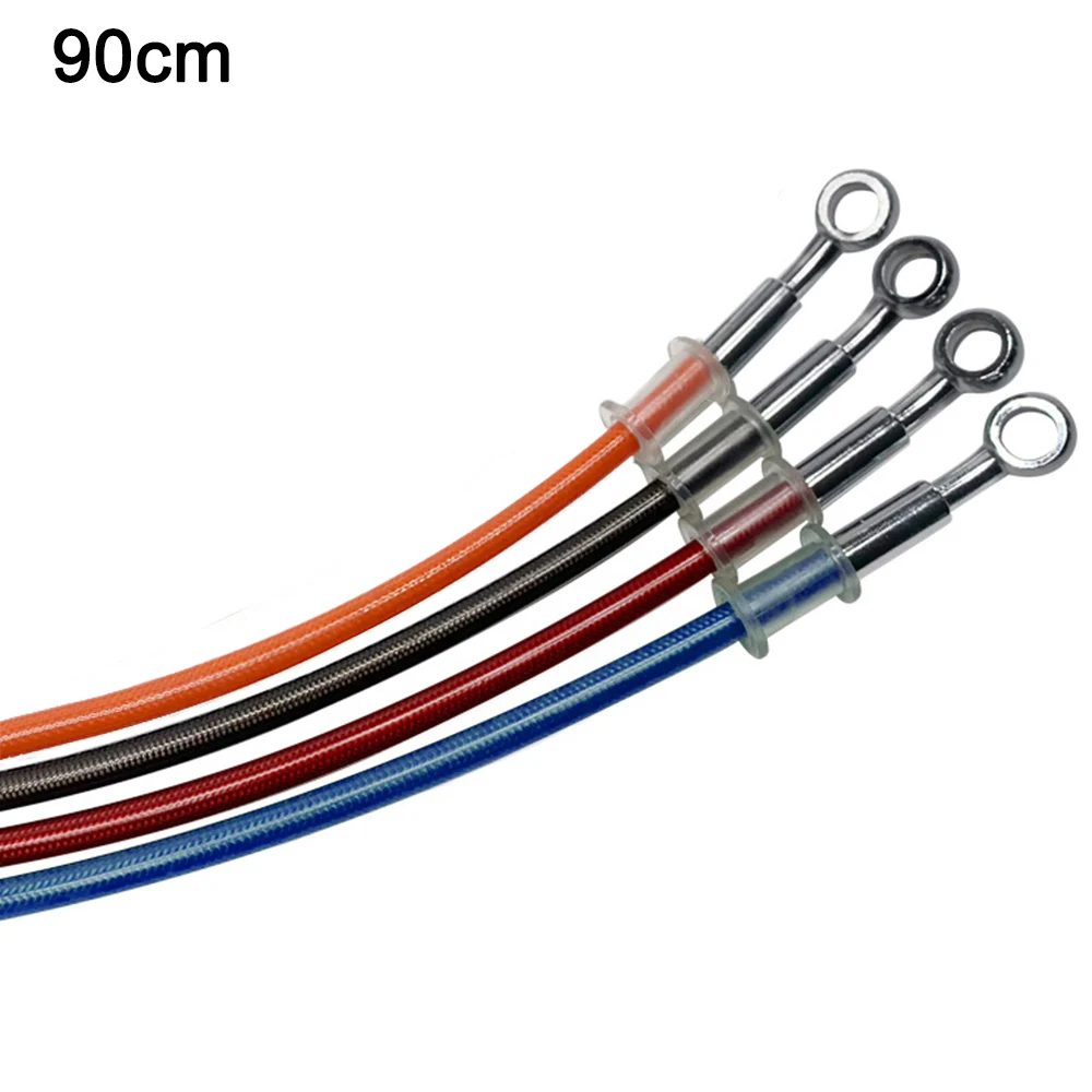 

90cm Motorcycle Dirt Bike Braided Brake Hose Line Steel Brake Cable Hydraulic Banjo Pipe for Universal Racing Motorbike