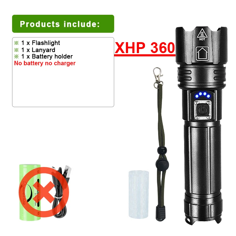 

Павеинуо тактический фонарь XHP360 3000000 люмен