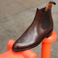 chelsea boots men shoes pu solid color classic fashion business casual party wild british style slip on formal ankle boots cp046