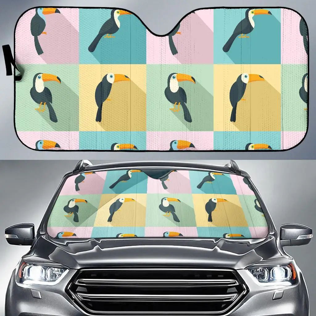 

Parrot Print Pattern Auto Sun Shade Car Windshield Window Cover Sunshade