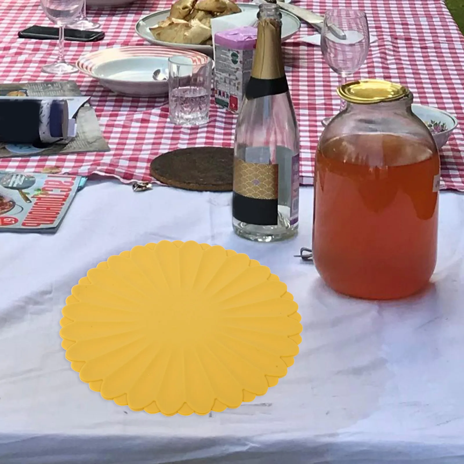Фото Силиконовый термостойкий коврик для кухонного стола, подставка под горячее, нескользящая, износостойкая, легко моющаяся, для столешницы №3